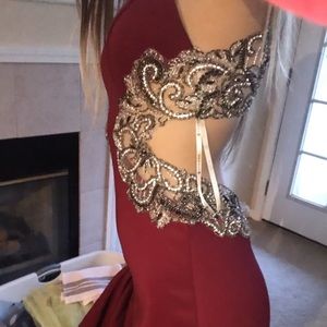 cranberry prom dress